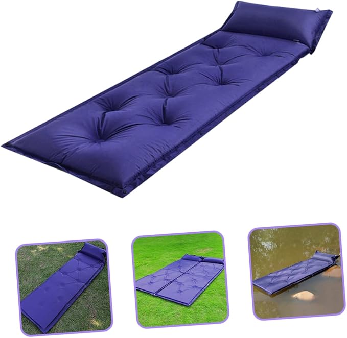 Happyyami Automatic Inflatable Camping Sleeping Pad Dampproof Wear Resistant Design for Travel Outdoor Activities with One Pillow for Easy Storage Comfort