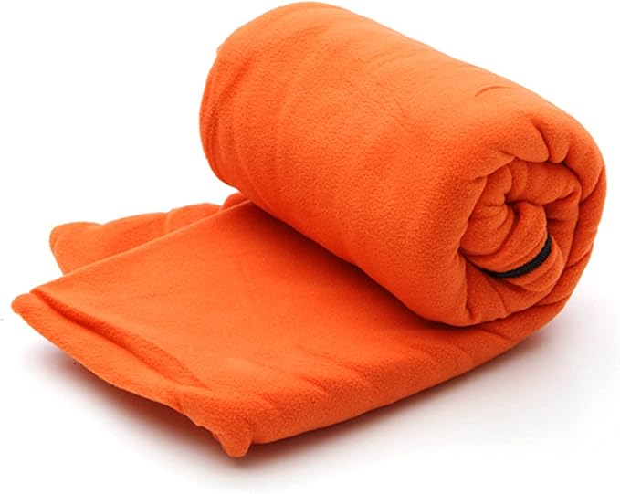 Fleece Sleeping Bag Lined with Travel Sheets Camping Sleeping Bag Ultra Light Zipper Storage Bag Zipper Backpack Travel Blanket Hiking 70.8inch