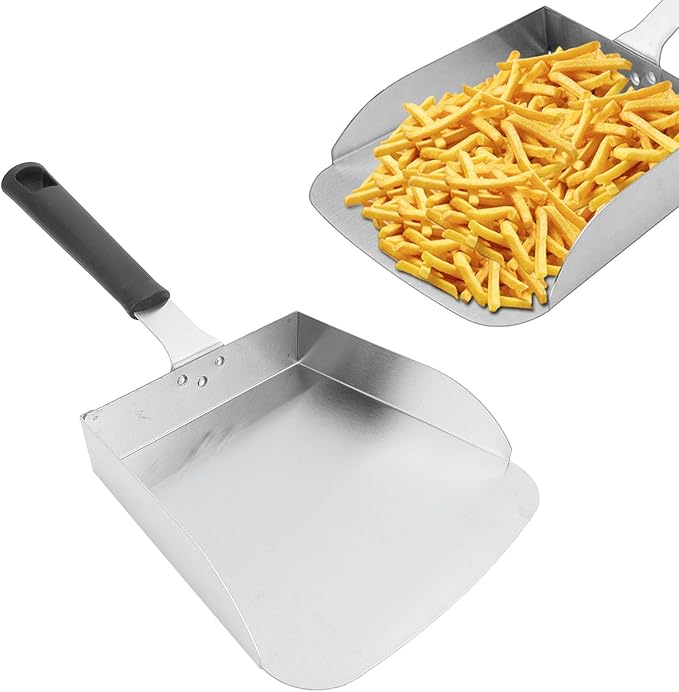 Stainless Steel Food Shovel | Wide Griddle Scoop for Burgers/Stir Fry/Bagged Foods | Ergonomic Handle Non - Marring Perimeter Commercial &amp Home Kitchen Use