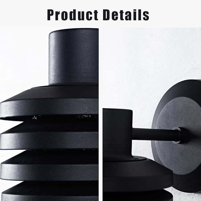 Industrial Matte Black Cylindrical Outdoor Wall Sconce with Louvered Design Weatherproof Exterior Light Fixture Farmhouse Lighting for Entrance Courtyard Porch Patio Garage