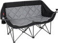 Romswi Double Camping Chair2 Person Camping Chair Oversized Folding LoveseatHeavy Duty Camping Couch &amp Outdoor Sofa with Cup HoldersSupports 750LBS