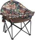 Faulkner Big Dog Bucket Chair Camouflage Foldable Oversized Camping Chair with Cup Holder and Carry Bag 300 lb Capacity Padded Steel Frame 34.3 Inches Wide