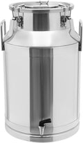 40L Stainless Steel Milk Can Heavy Duty Food Storage &amp Transport Container for Dairy Wine Grains Ideal for Home Farm &amp Commercial Use With a Faucet