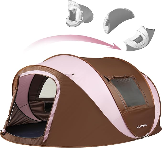 EchoSmile Instant Pop Up Camping Tent 2/4/6 Person Easy Setup Tent Water Resistant Dome Portable with Carry Bag