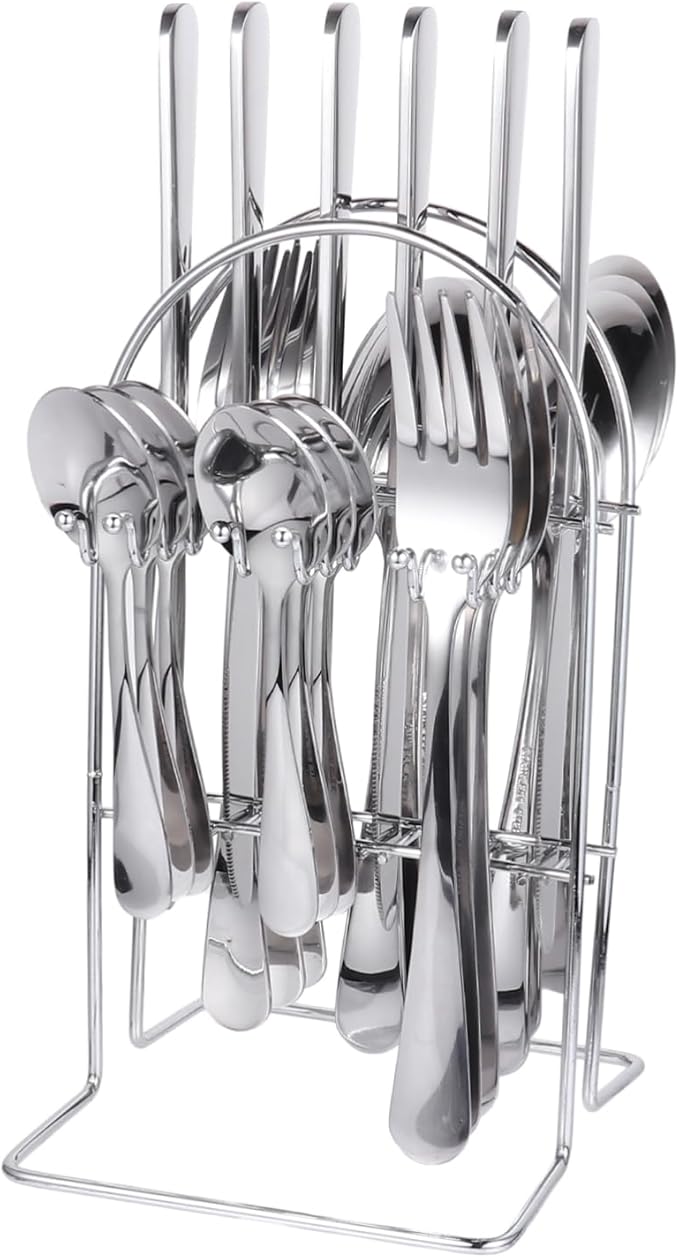 Ciieeo Portable Stainless Steel Cutlery Utensil Kitchen Utensil for Camping Hiking Picnic Easy to Clean Dishwasher Safe