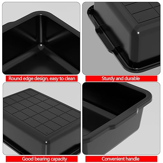 6 Packs 24 L Plastic Commercial Bus Tub Food Service Bus Tub Black