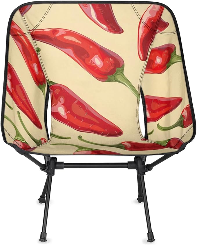 Honeybaby Folding Camping Chair Red Pepper Camping Chairs Lightweight Portable Chair Outdoor Foldable Chairs for Camping Travel Picnic Beach Hiking