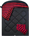 ShinHye Double Sleeping Bag for Adults with 2 Pillows Camping Sleeping Bags Flannel Cotton 2 Person Sleeping Bags XXL Queen Size Sleeping Bag for Cold Weather