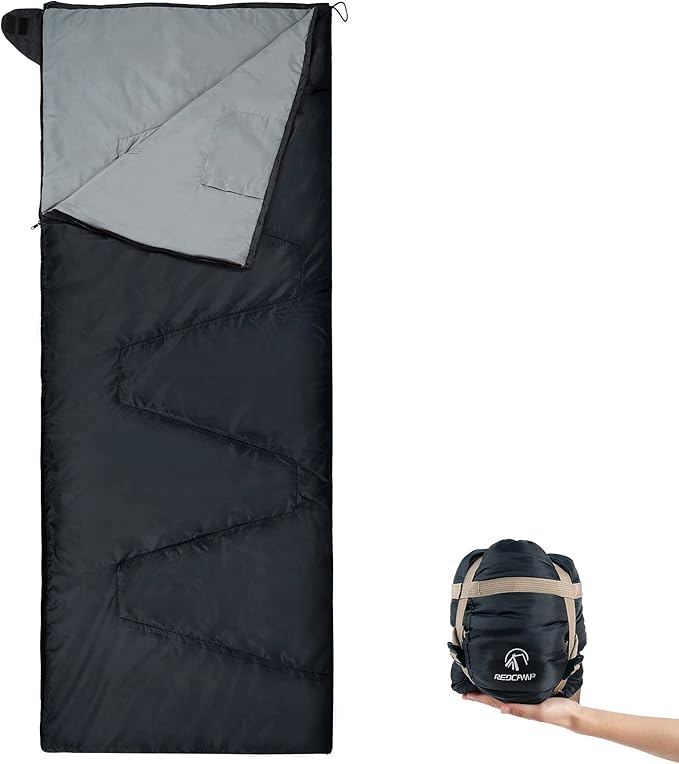 REDCAMP Ultra Lightweight Sleeping Bag for Backpacking Hiking Comfort for Adults Warm Weather with Compression Sack