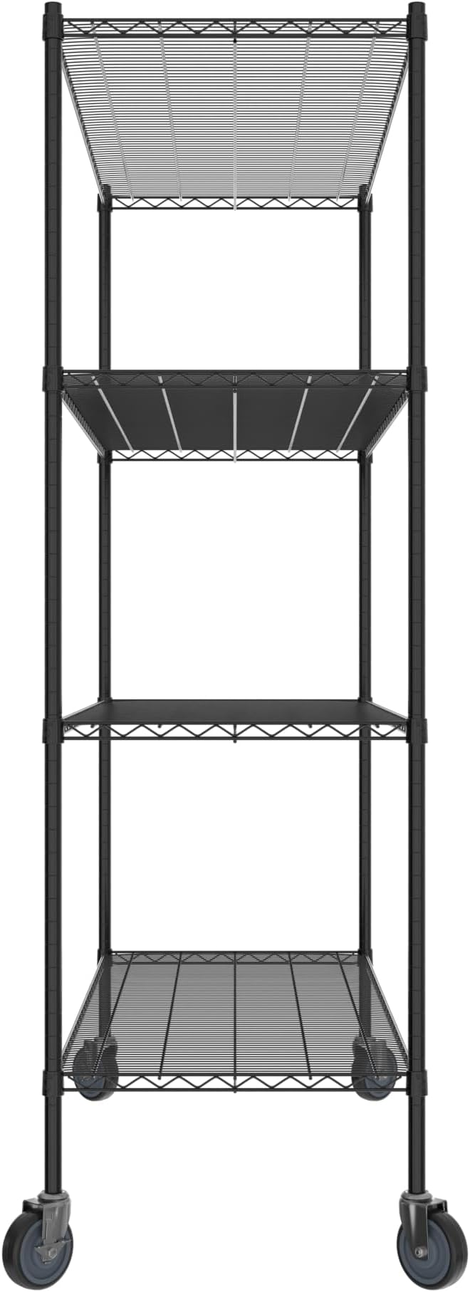 Commercial NSF Listed Black Epoxy Mobile Wire Shelving Kit 24 x 60 x 80 with 4 Shelves Perfect for Warehouse Walk-in Refrigerator Freezer Grocery Store Restaurant Dishroom