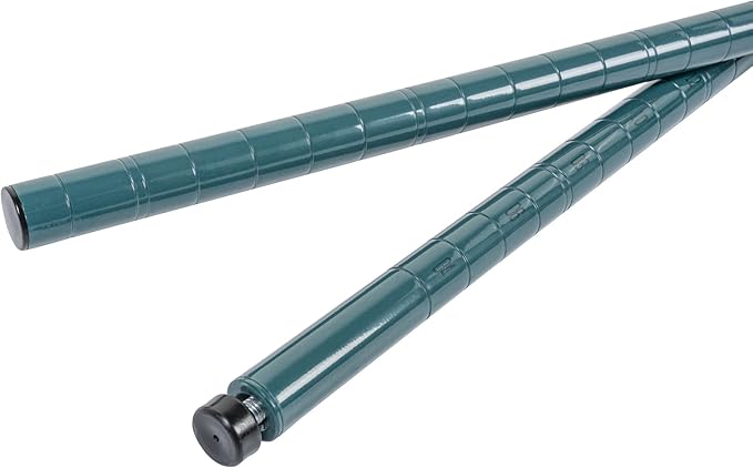 Restaurantware-Shelving Posts ONLY: Chef 101 74 Inch Shelving Posts 4 NSF Certified Epoxy Poles - Shelves Sold Separately with 4 Leveling Feet Green Steel Poles No Corrosion