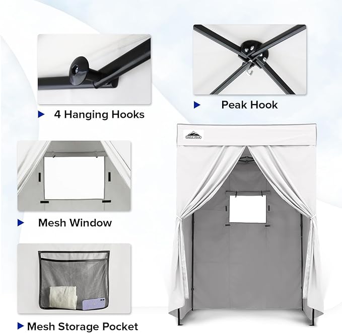 EAGLE PEAK Flex Compact 5x5 Pop-up Canopy Changing Room Portable Privacy Dressing Room for Indoor Fashion Photoshoots Camping or Pool White