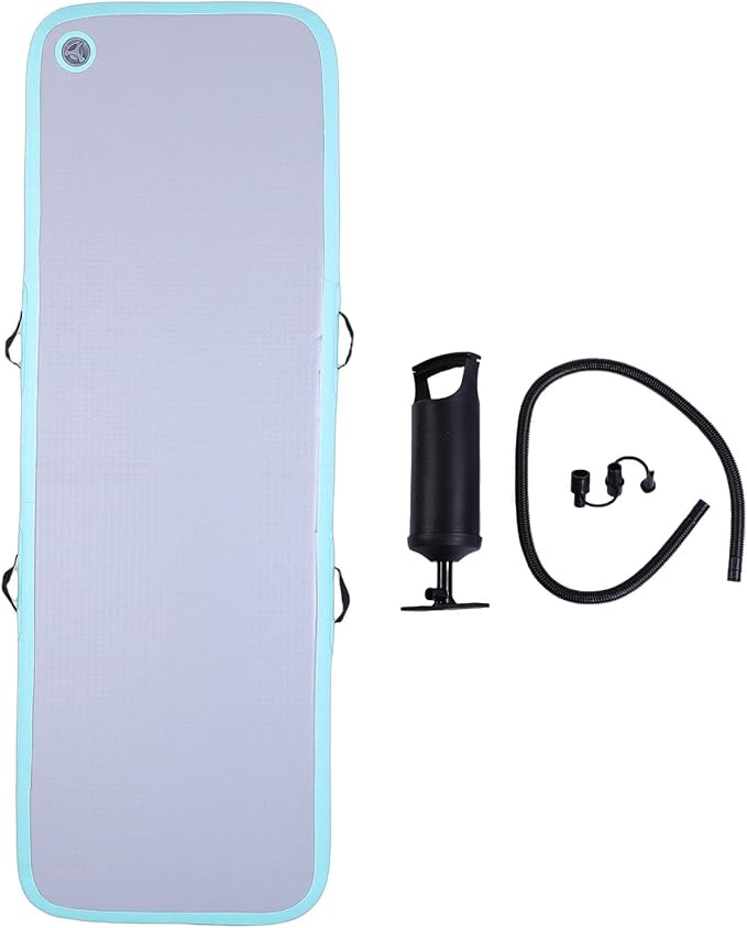 Air Mattress with Pump PVC Water Proof Airtight Portable Inflatable Air Bed for Camping Travel Guests Green 192x65x10cm