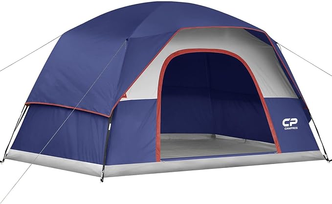 Tents for Camping 6 Person Tent Waterproof Windproof Double Layer Family Camping Tent Easy Setup Dome Tent with Large Mesh Windows &amp Wider Door for Outdoor Camping &amp Hiking