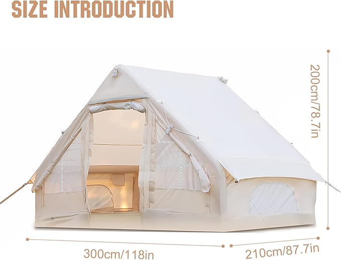 House Instant Glamping Camping Tents for 4-6 Person Inflatable Tent House with Hand Air Pump and Storage Bag Inflatable Floating Tent for Camping Travel Hiking