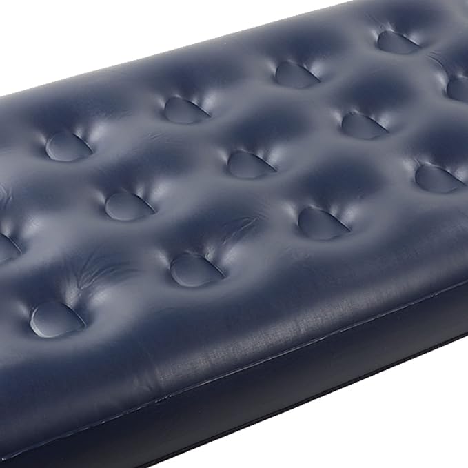 Inflatable Camping Mattress Thickened Resilience Flocked Top Portable Sleeping Mat with Beehive Column Firmness Fully Enclosed Material for