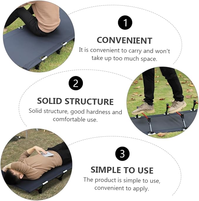BESPORTBLE Portable Folding Camping Cot Lightweight Outdoor Bed for Guests Easy Storage Design for Camping Hiking and Beach Trips