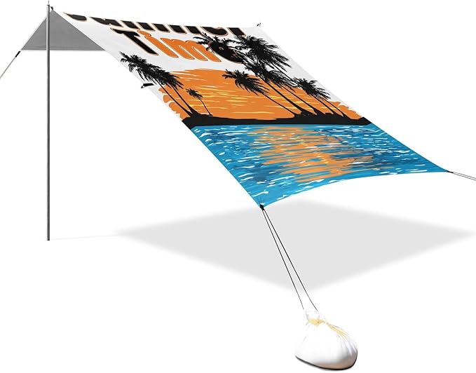 Bolaz Beach Canopy Tent Sun Shade9'×10.5' Large Family Beach Shade UPF50+- Outdoor Shade for Camping Trips FishingSummer Time