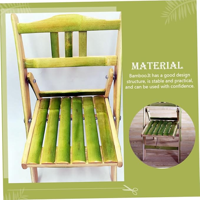 Handmade Bamboo Folding Chair Backrest Portable Outdoor Camping Stool for Students Lightweight and Convenient 1-Piece Design for Home and Travel