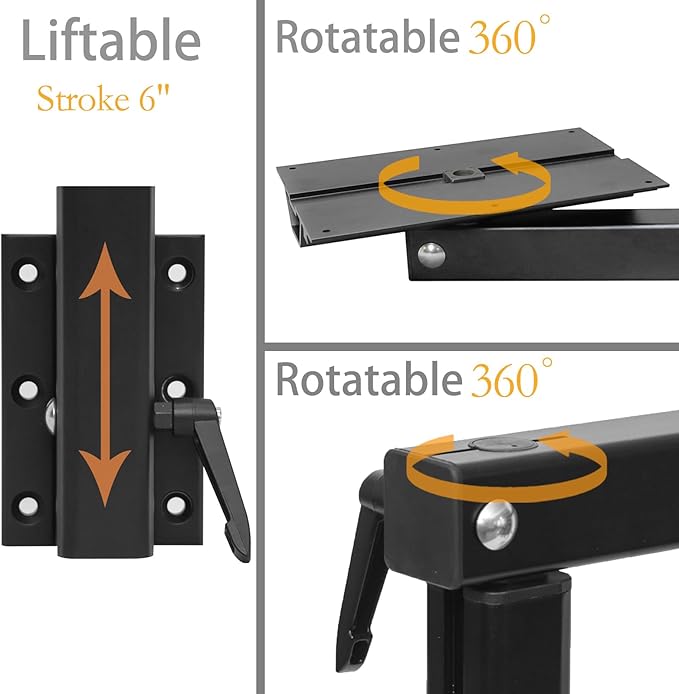 Upgrade Removable RV Table Leg Swivels 360 Degrees Premium Aluminum Alloy Rv Table Leg Bracket Adjustable RV Accessories for RV Pontoon Truck Camper Travel Trailer (Upgrade Black)