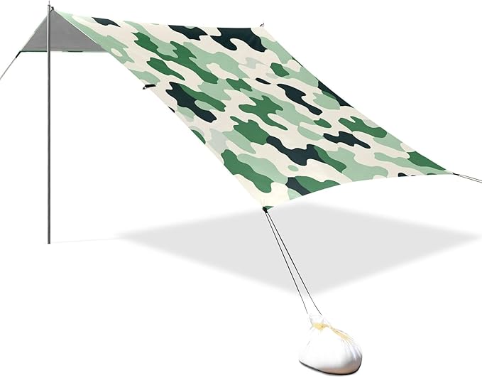 Black Green Teal Graffiti Camping Sun Shelter Beach Tent Portable Beach Sun Shade Outdoor Canopy for Camping Trips Fishing Picnic