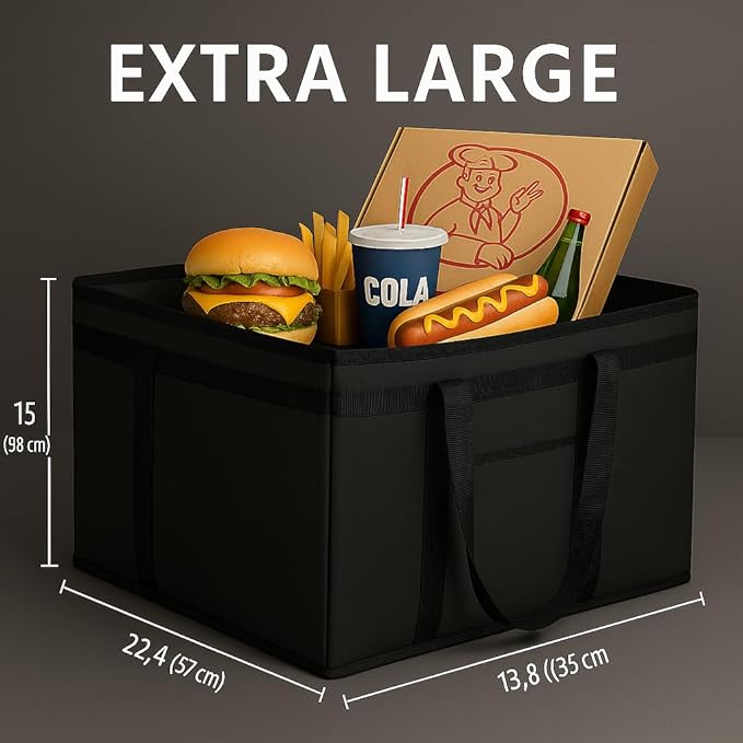 musbus Extra large 2 Pack Insulated Food Delivery Bags Cooler Keep Food Warm Therma for doordash Catering Cooler Bags Shopper Accessories Hot