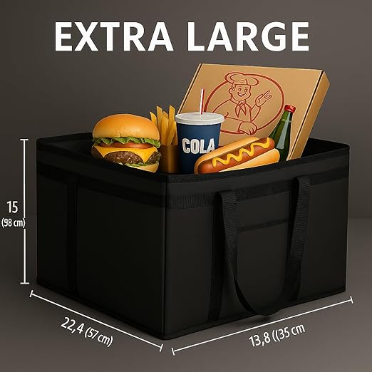 musbus catering bag for doordash 24W x 15H x 14D 4 PACK XXXL Insulated Food Delivery Bag Cooler Bags Keep Food Warm Catering Therma Cooler Bags Therma Shopper hot Black 24W x 15H x 14D hot boxes