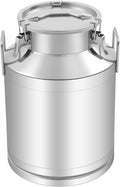 Stainless Steel Milk Can 50L/13.2Gal Metal Airtight Canister Food Storage Container with Lid &amp Clamps Bean Rice Cereal Storage Bucket for Kitchen Restaurant W15*H21.3in