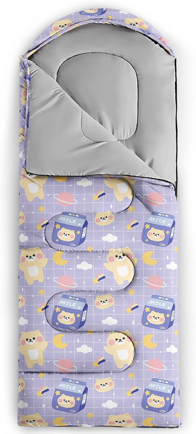 QOOMO Camping Sleeping Bags3 Season Warm &amp Cool WeatherLightweightWaterproof Sleeping Bags for Adults &amp KidsTravelingand OutdoorsCamping Gear Equipment
