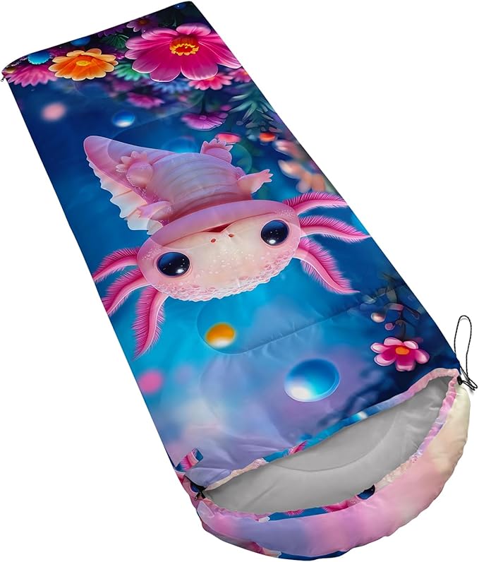 AILONEN Cartoon Camping Sleeping Bag for Boys Girls AdultsLightweight &amp Waterproof3 Season Warm &amp Cold WeatherPortablePrinted Sleeping BagTravelingCampingHiking