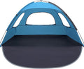 WhiteFang Beach Tent Anti-UV Portable Sun Shade Shelter for 3 Person Extendable Floor with 3 Ventilating Mesh Windows Plus Carrying Bag Stakes and Guy Lines (Blue)