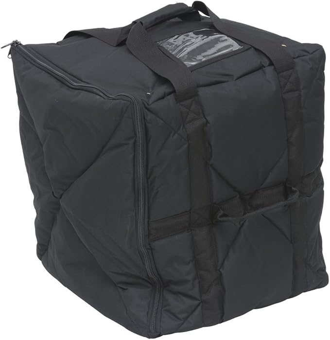 HUBERT Insulated Pizza Delivery Extra Large Bag Black Nylon Side Loading - 18 L x 18 W x 22 H