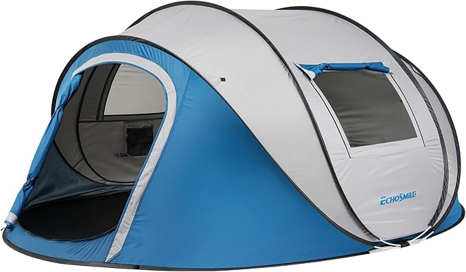 EchoSmile Instant Pop Up Camping Tent 2/4/6 Person Easy Setup Tent Water Resistant Dome Portable with Carry Bag