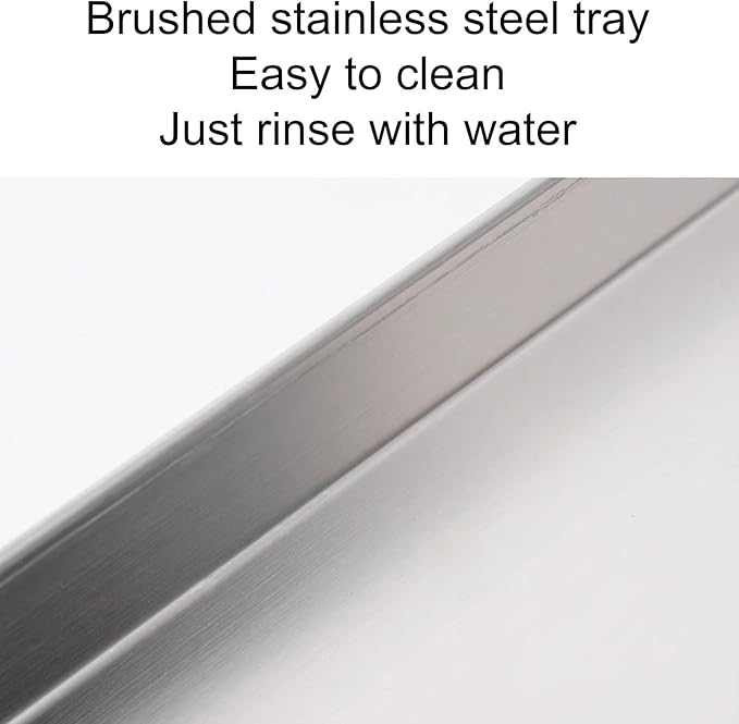 Durable 304 Stainless Steel Universal Water Tray Rustproof Collection Tray for Water &amp Oil Air Conditioning Condenser (50x40cm/20x16in) Easy to Clean &amp Maintain