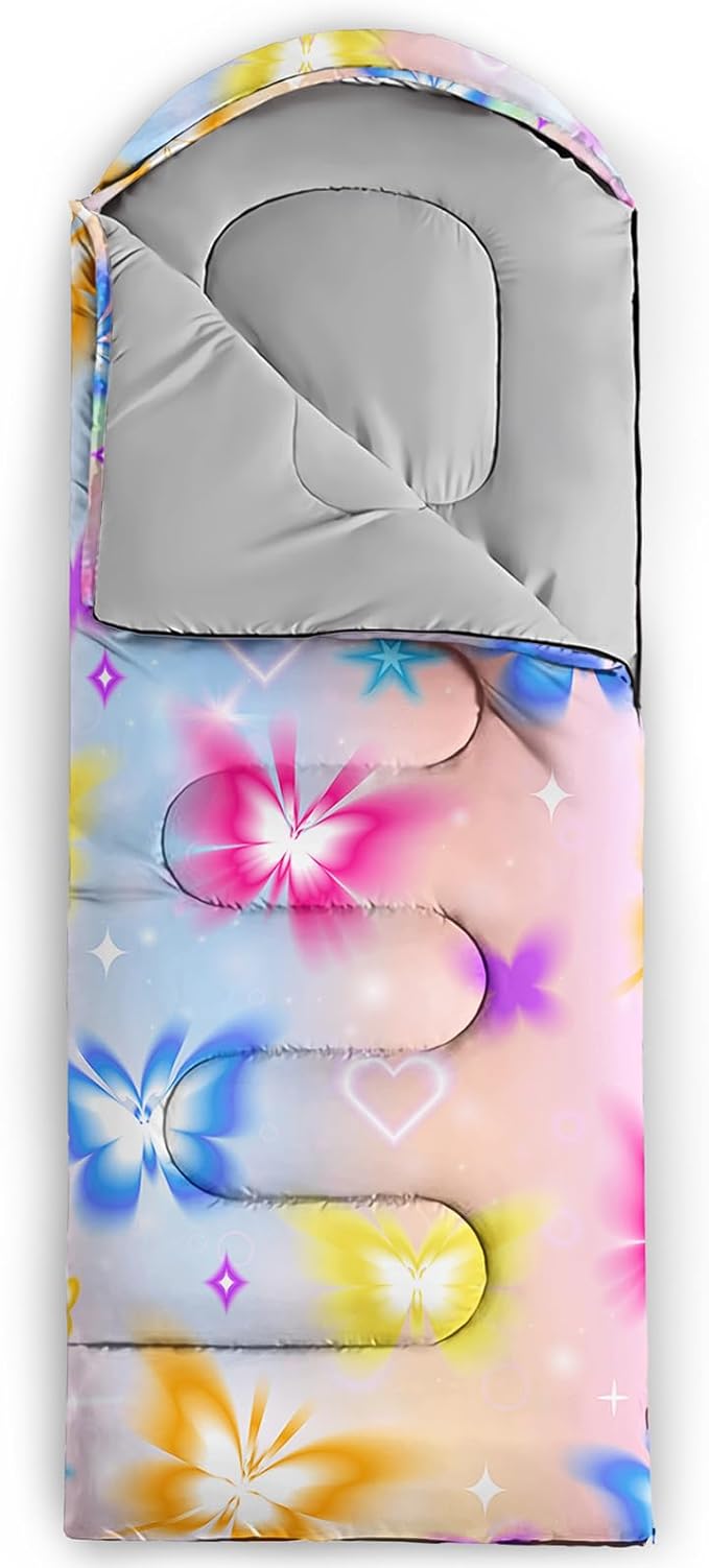 HOSIMA Dear Hunting Pattern Cold Weather Sleeping Bags for Kids AdultsBlack Light Weight Waterproof Sleeping Bags for Outdoors Hiking.