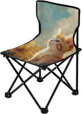 Heads-up Cat Portable Camping Chairs Folding Chair - Durable Oxford Fabric Lightweight Iron Frame Easy Fold Design - Ideal for Outdoor Activities Camping Fishing and Travel
