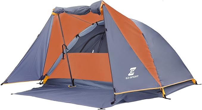 Camping Tent 2 Person Aluminum Poles Tent with Bike Shed and Rainfly-Portable Dome Tents for Camping