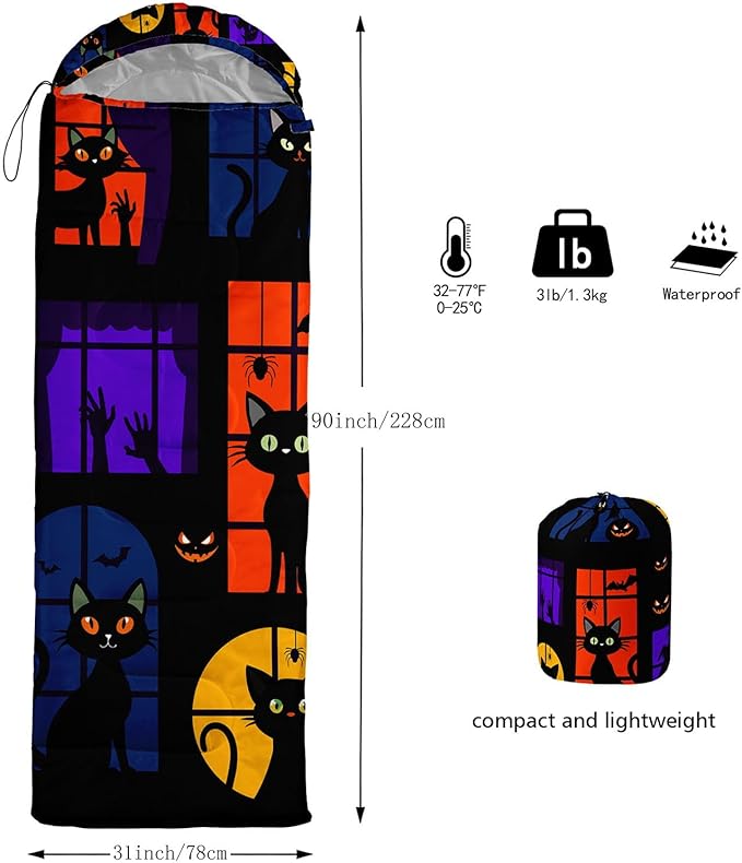 Kids Sleeping Bag for Boys GirlsWestern Cowboy Print-Lightweight Warm Portable Outdoor Indoor-Waterproof Cold Weather Resistant Sleeping Bag for Camping Hiking