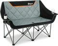 EMERIT Oversized Fully Padded Camping Chair Heavy Duty 650LB Folding Camping Loveseat Quad Fold Double Camping Couch with Cup Holders &amp Carry Bag for Outdoor Lawn Sports Events | HIgh Back Ri