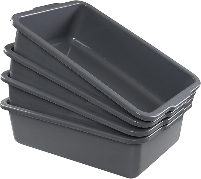 34 L Plastic Bus Tubs Commercial Large Bus Box 4 Packs