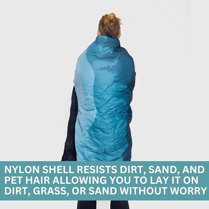 Sitpack Thermal Blanket - Lightweight Packable Puffy Waterproof and Packable Camping Blanket for Travel Beach Hammock and Outdoor Use