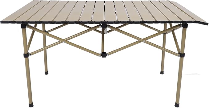 Camping Folding Table Chairs Set Aluminum Alloy Portable Ergonomic 330.7lb Load Bearing Stable Camping Long Table Chairs for Outdoor Picnic