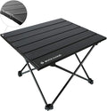 ROCK CLOUD Portable Camping Table Ultralight Aluminum Folding Beach Table Camp for Camping Hiking Backpacking Outdoor Picnic Black