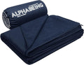 AlphaBeing Waterproof Outdoor Blanket with Merino Wool Extra Thick Warm Windproof Packable Stadium Blankets for Cold Weather Camping Gift Pet Car Picnic Concerts 79 x 59 Navy