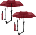 2 Pcs Beach Umbrella with Adjustable Universal Clamp Upf 50+ Automatic Open and Close Windproof Travel Portable Golf Umbrella for Beach Chair Stroller Fishing