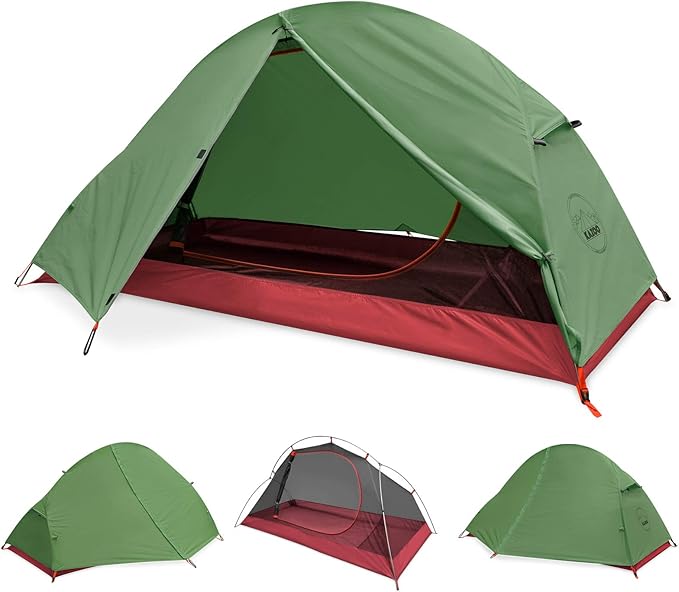 KAZOO Waterproof Backpacking Tent Ultralight 1/2 Person Lightweight Camping Tents 1/2 People Hiking Tents Aluminum Frame Double Layer | Waterproof Camping Tents 1/2 People Hiking Tents Aluminum Fr