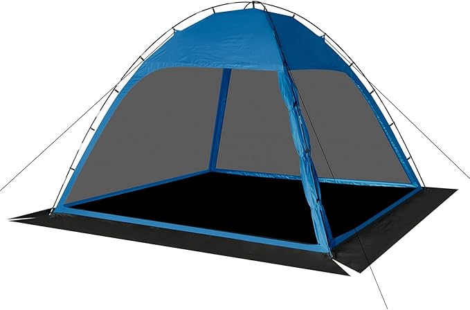 Screen Tent with Removable Floor Siebwin Large 10'x10' Gazebos with Mosquito Netting and Removable Floor Sunproof Outdoor Canopy Tent for Backyard Outside Activities Blue