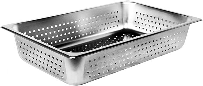 TrueCraftware-Full Size 4 Deep Perforated Stainless Steel Anti-Jamming Steam Pan 24 Gauge- Chafing Steam Food Pan Anti-Jam Steam Table Hotel Pan for Restaurant Family Events Personal Catering Use