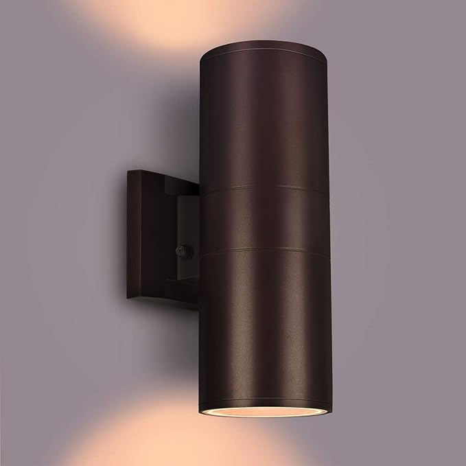 Outdoor Wall Lights Dusk to Dawn Exterior Lighting Fixtures ETL Listed Cylinder Up Down Outdoor Porch LightModern Outdoor Sconce Lights for House Garage PatioBulbs Included
