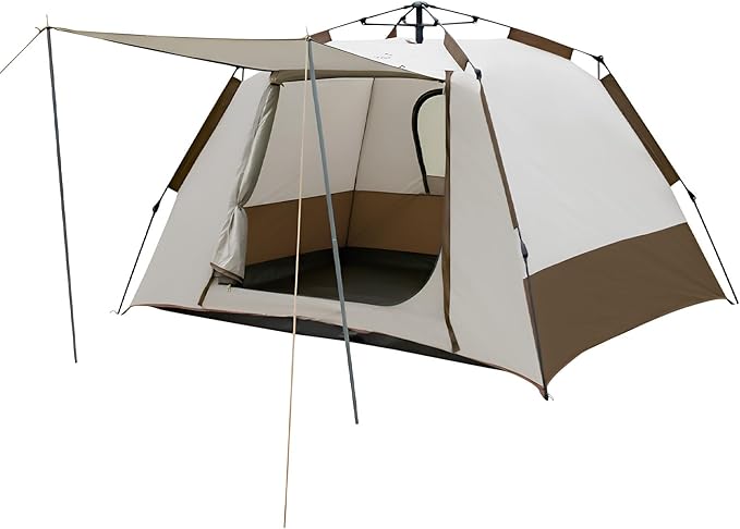 2 Person Instant Pop Up Tent Camping Tent Easy Setup Integrated Sunshade Awning Waterproof for Outdoor Hiking Beach